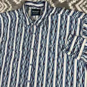 Wrangler Western Shirt Mens XL Multicolor Aztec Cowboy Pearl Snap Long Sleeve